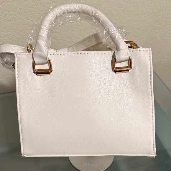 Bebe Off White Aerin Small Satchel with Gold Accents - Picture 3 of 4